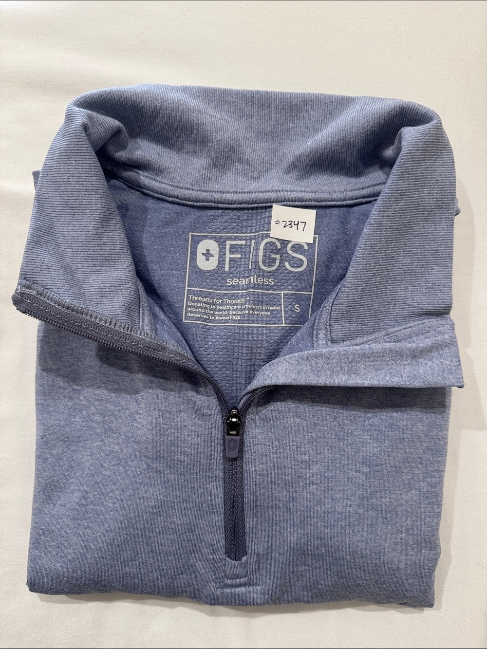 Figs Salta 1/4 Zip Longsleeve Light Blue Small